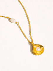 Daphne Gold Pearl Shell Necklace