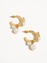 Helios Pearl Hoop Earring