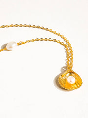 Daphne Gold Pearl Shell Necklace