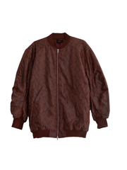 Downtown Snake Print Vegan Leather Bomber Jacket