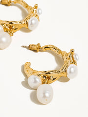 Helios Pearl Hoop Earring