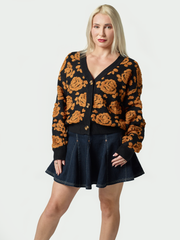 Echo Park Floral Jacquard Cardigan