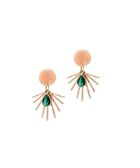 Tarzana Emerald and Resin Sunburst Earrings